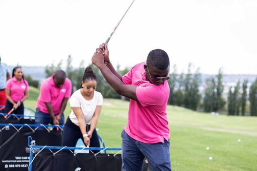 TEEING OFF AT PINK GOLF CHALLENGE TO SAVE LIVES