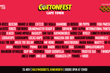 COTTON FEST LINEUP CONFIRMED FOR THE SECOND CAPE TOWN EDITION