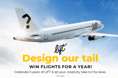 MAKE YOUR MARK IN THE SKY AND WIN FLIGHTS  FOR A YEAR WITH LIFT